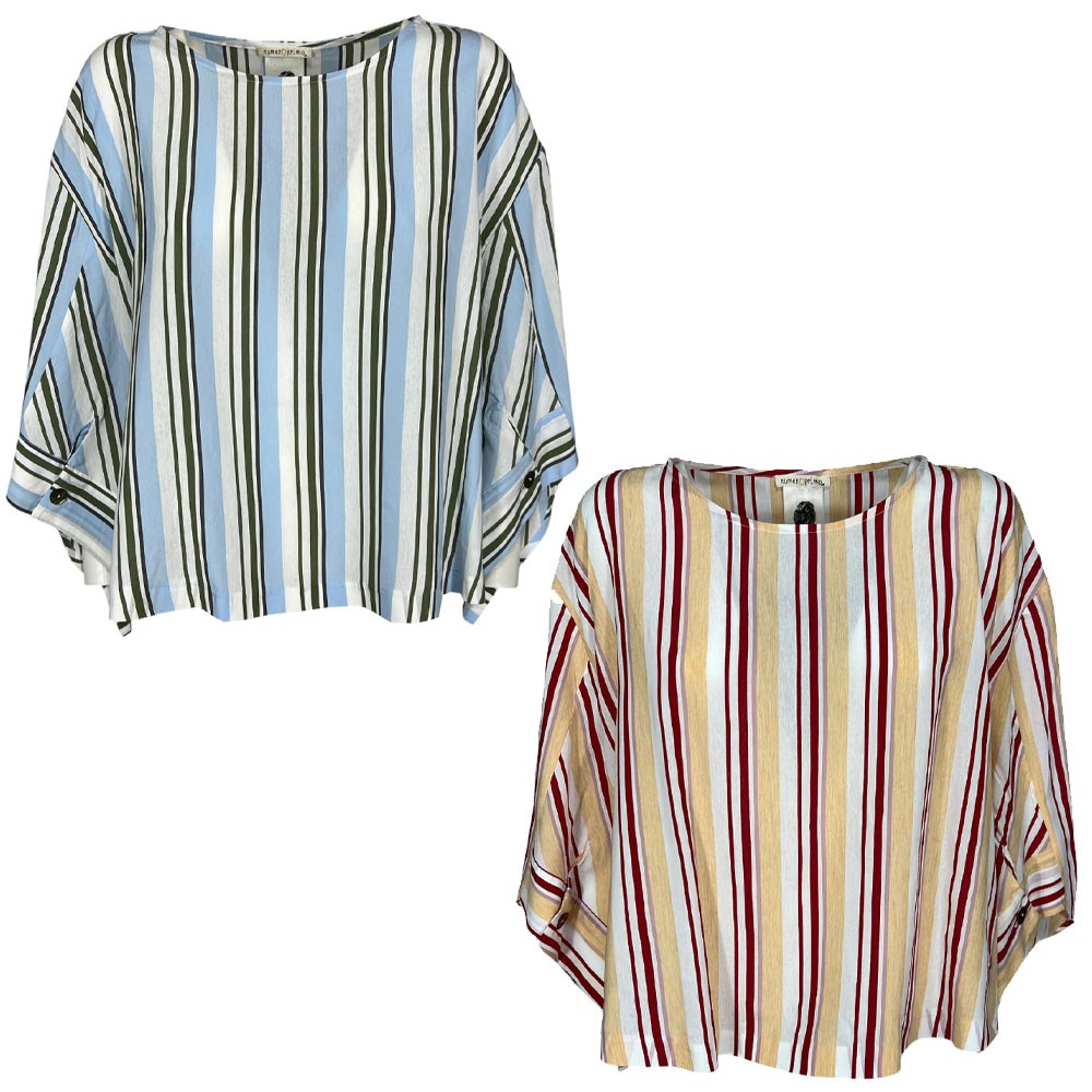 NUMERO PRIMO blusa donna righe multicolor SN5-561E MADE IN ITALY