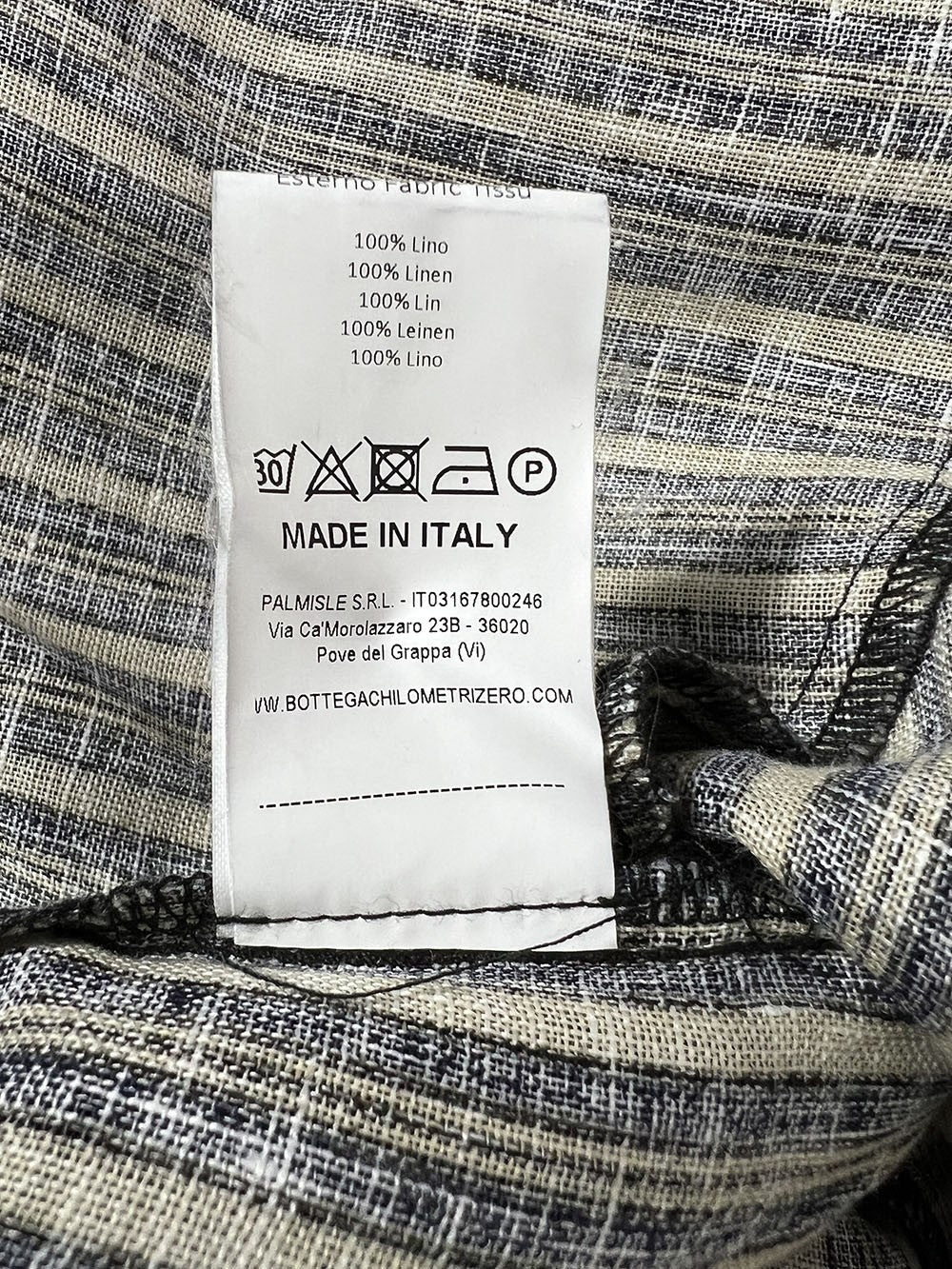 4.10 by BottegaChilometriZero pantalone donna maxi palazzo righe beige/nero/blu DD24657 MADE IN ITALY