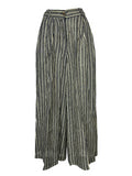4.10 by BottegaChilometriZero pantalone donna maxi palazzo righe beige/nero/blu DD24657 MADE IN ITALY