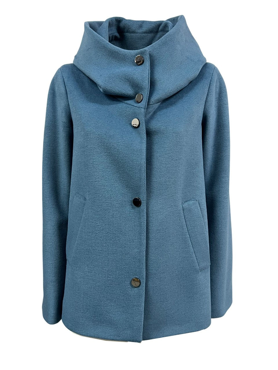 GUTTHA MILANO giaccone donna celeste polvere GUT24080 MADE IN ITALY