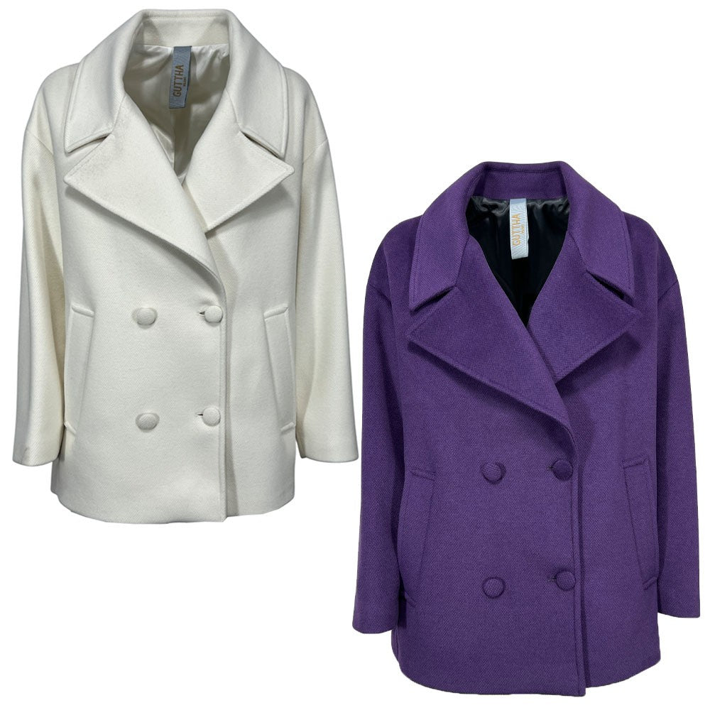 GUTTHA MILANO giaccone donna doppiopetto over  GUT24056 MADE IN ITALY