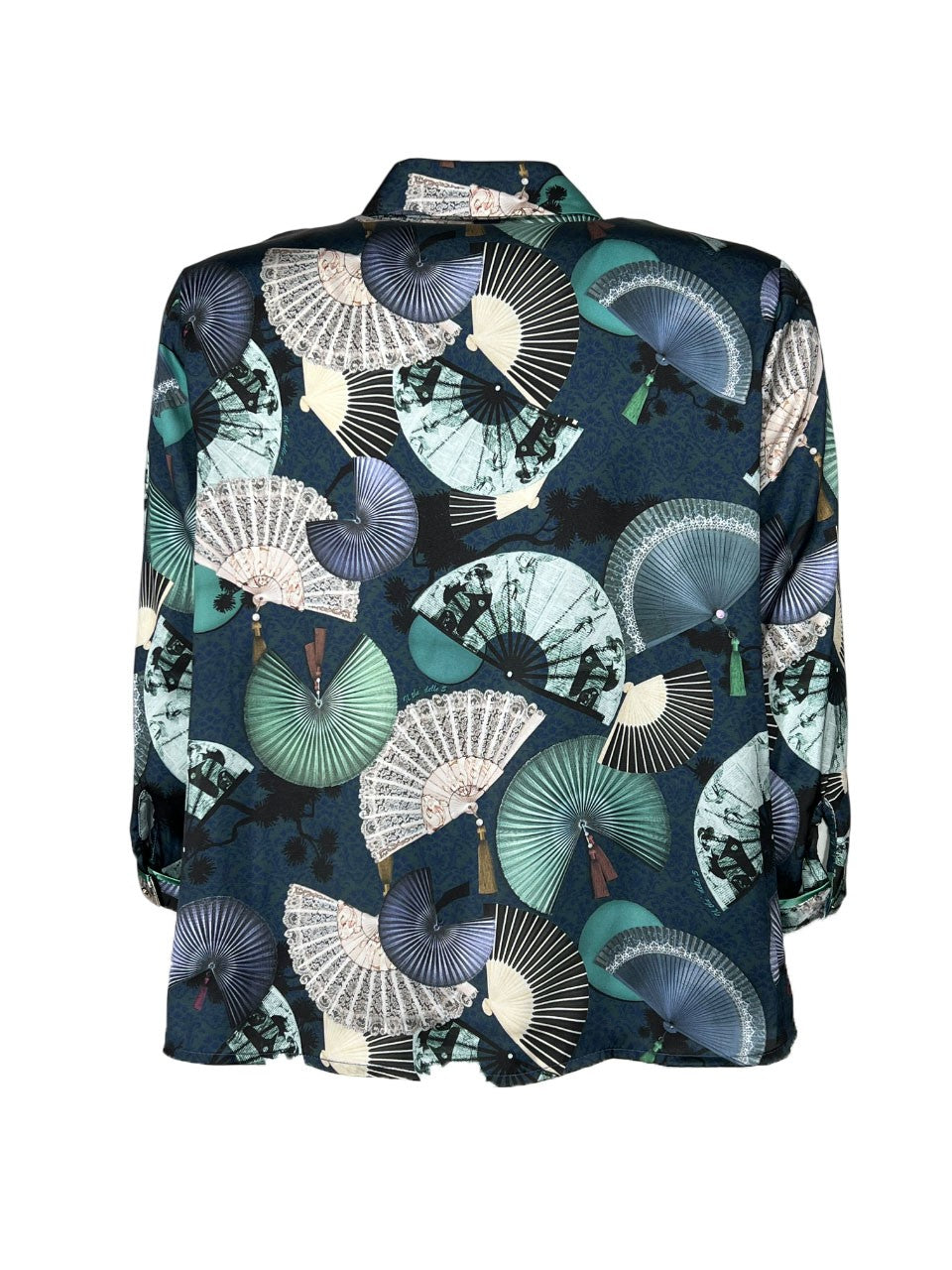 IL THE DELLE 5 camicia donna ottanio/acqua/bianco SPOON VENTAGLI MADE IN ITALY