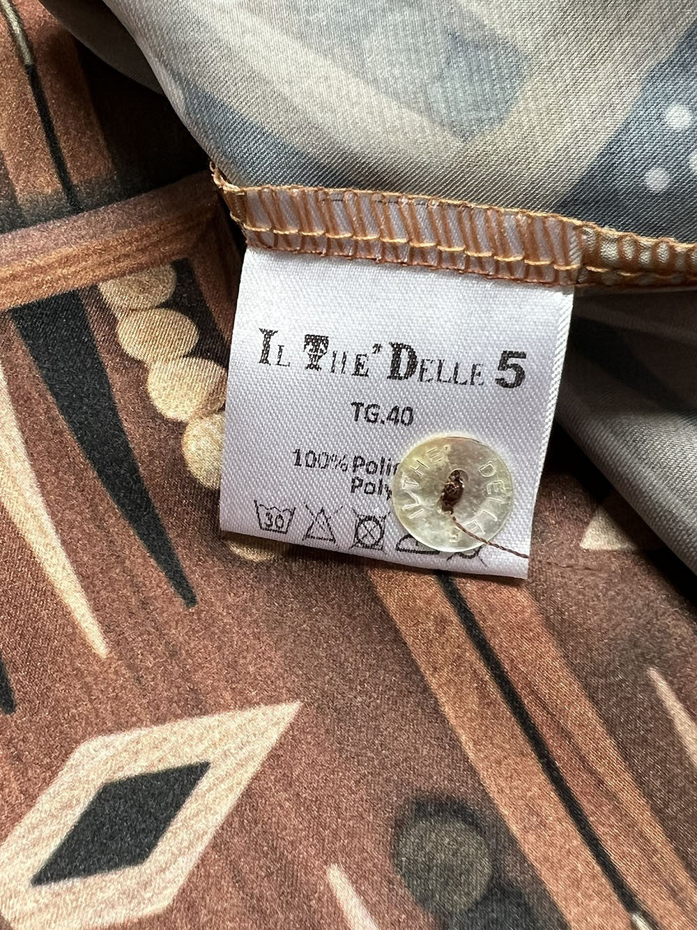 IL THE DELLE 5 camicia donna marrone/beige/nero SPOON BACKGAMMON MADE IN ITALY
