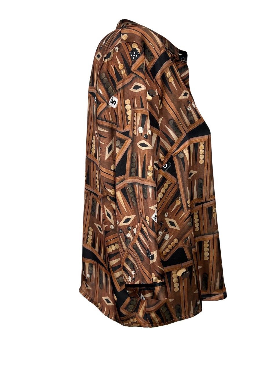 IL THE DELLE 5 camicia donna marrone/beige/nero SPOON BACKGAMMON MADE IN ITALY