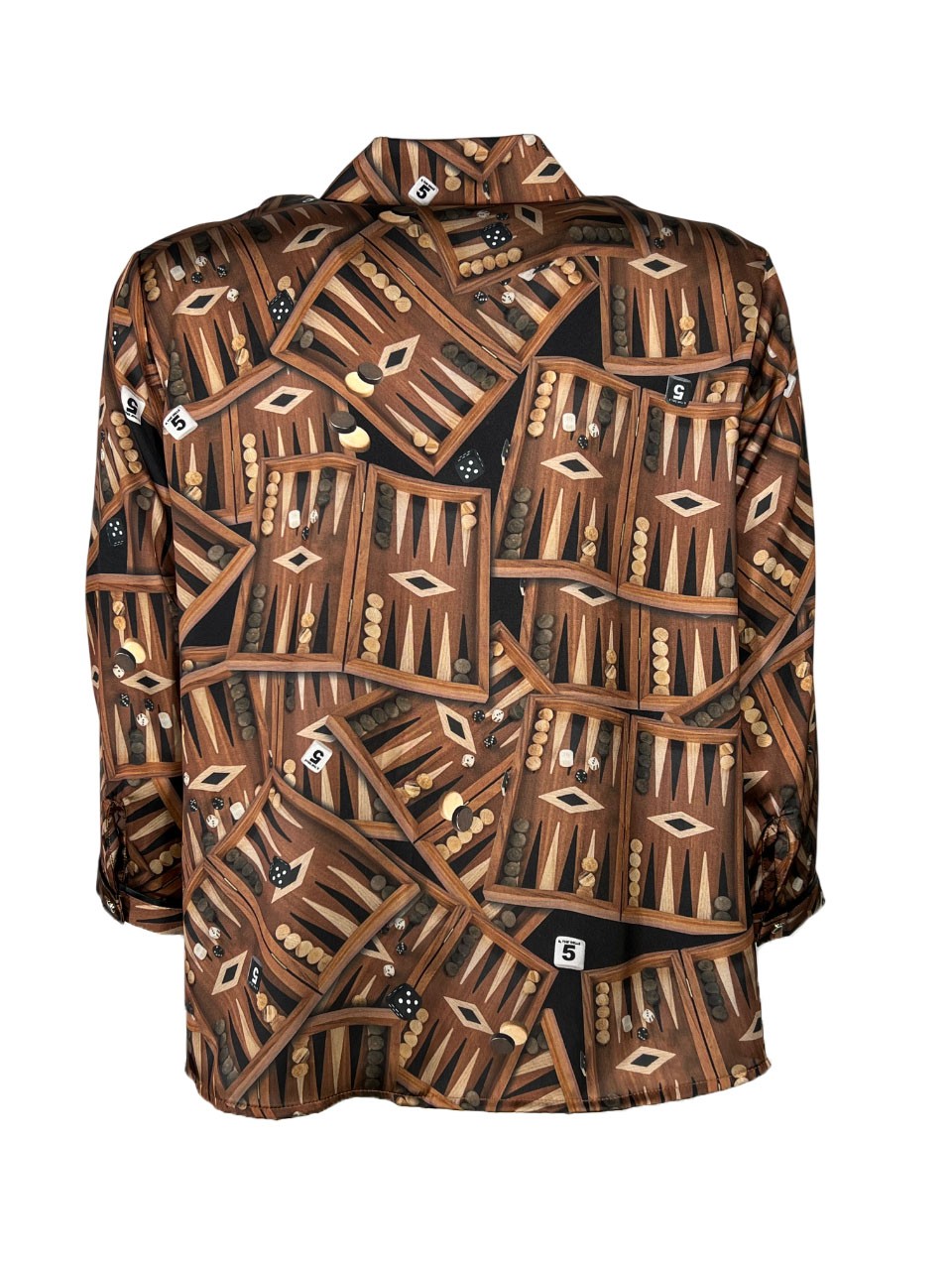 IL THE DELLE 5 camicia donna marrone/beige/nero SPOON BACKGAMMON MADE IN ITALY