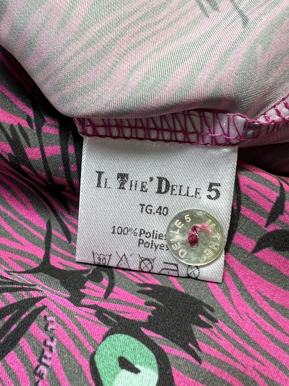 IL THE DELLE 5 camicia donna fuxia/grigio SPOON OCCHI DI GATTO MADE IN ITALY