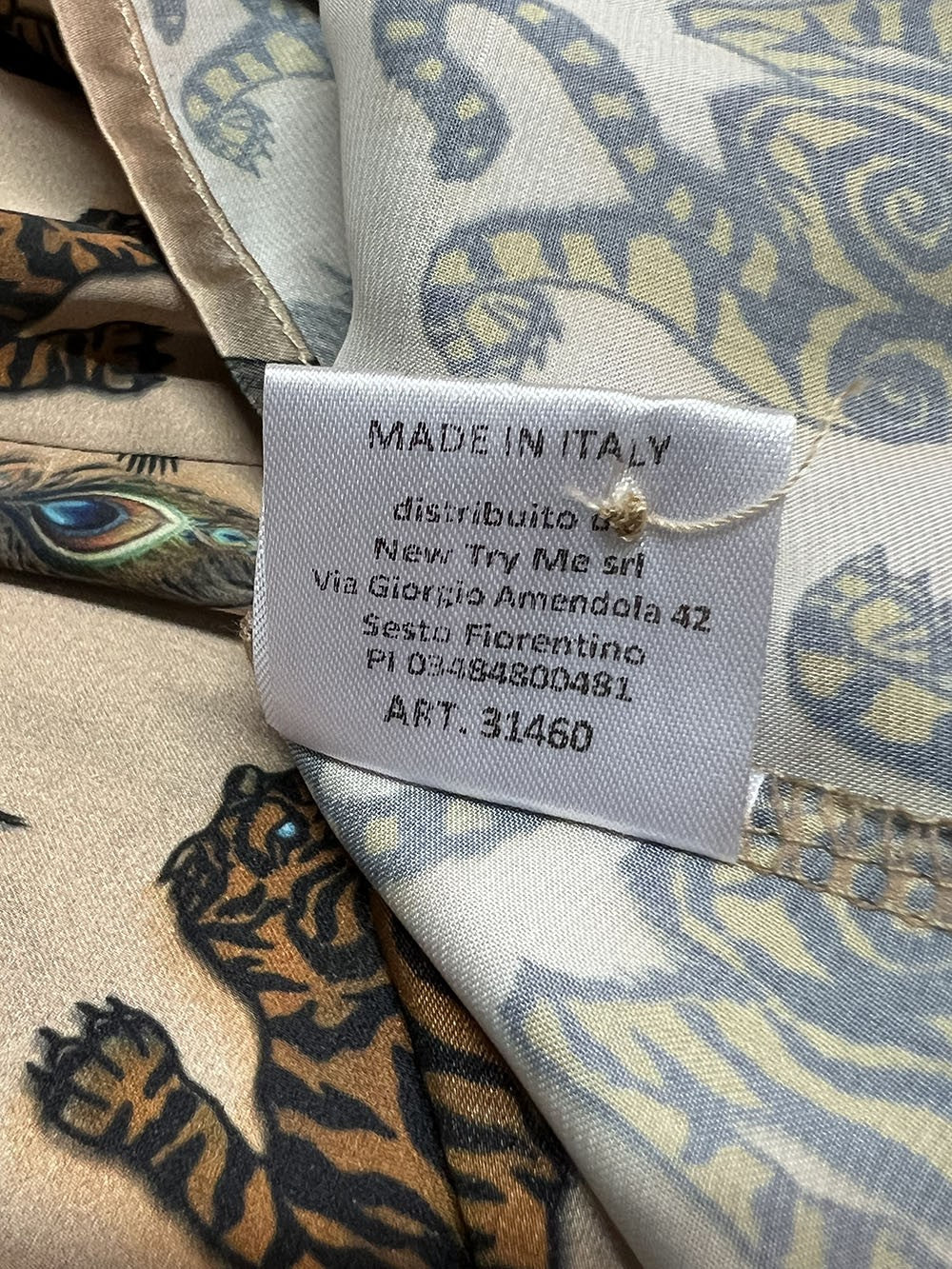 IL THE DELLE 5 camicia donna beige/marrone/nero SPOON TIGER MOU MADE IN ITALY