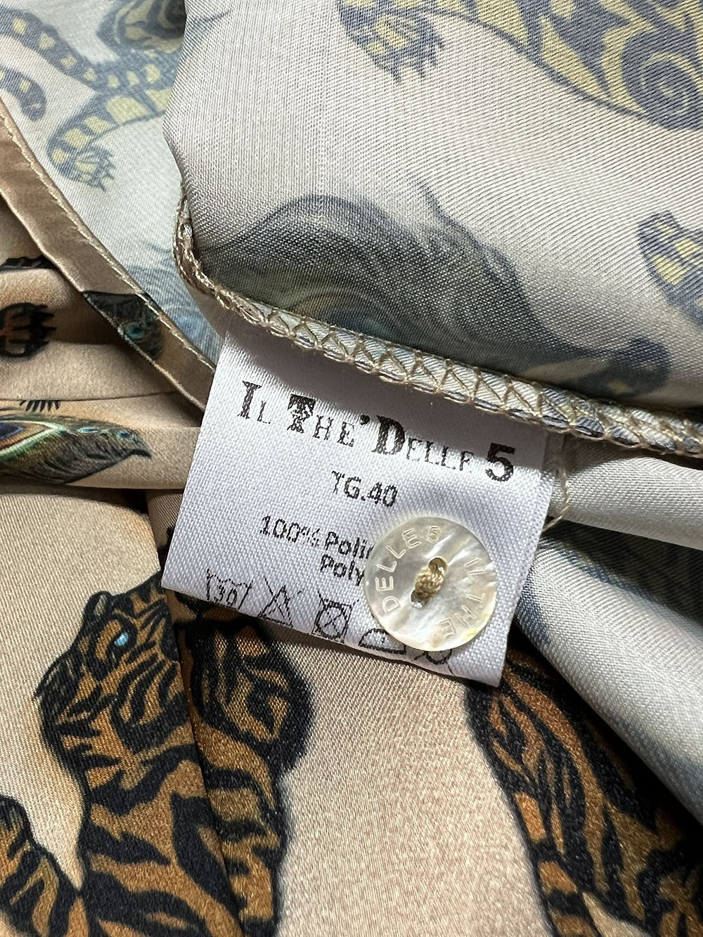IL THE DELLE 5 camicia donna beige/marrone/nero SPOON TIGER MOU MADE IN ITALY