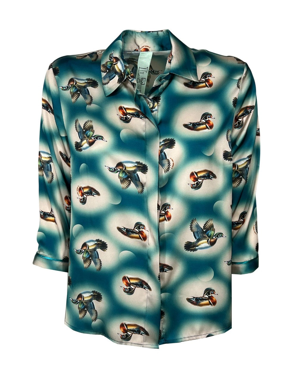 IL THE DELLE 5 camicia donna petrolio/panna SPOON DUCKS MADE IN ITALY