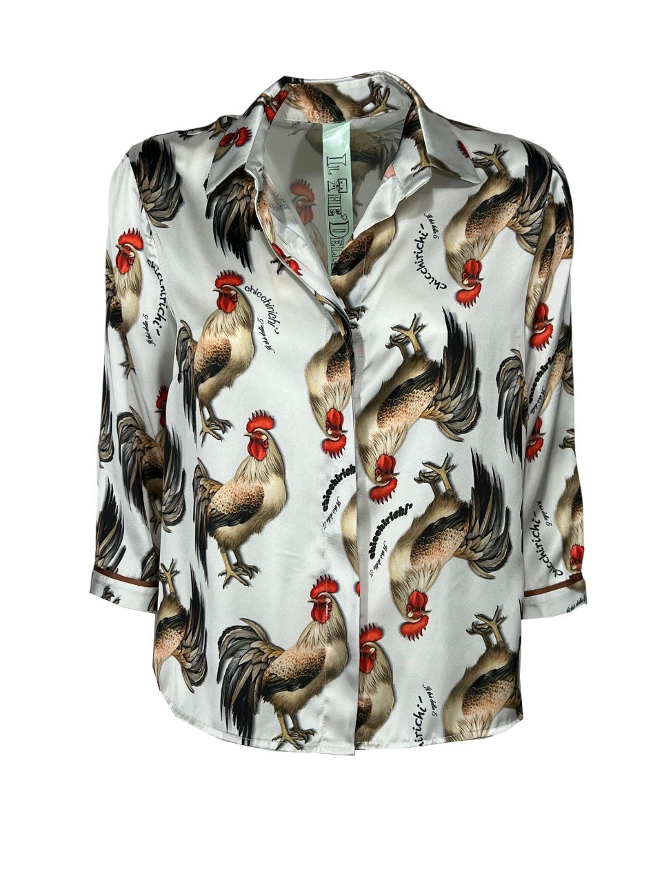 IL THE DELLE 5 camicia donna bianco/beige/rosso SPOON FUNKY GALLO MADE IN ITALY