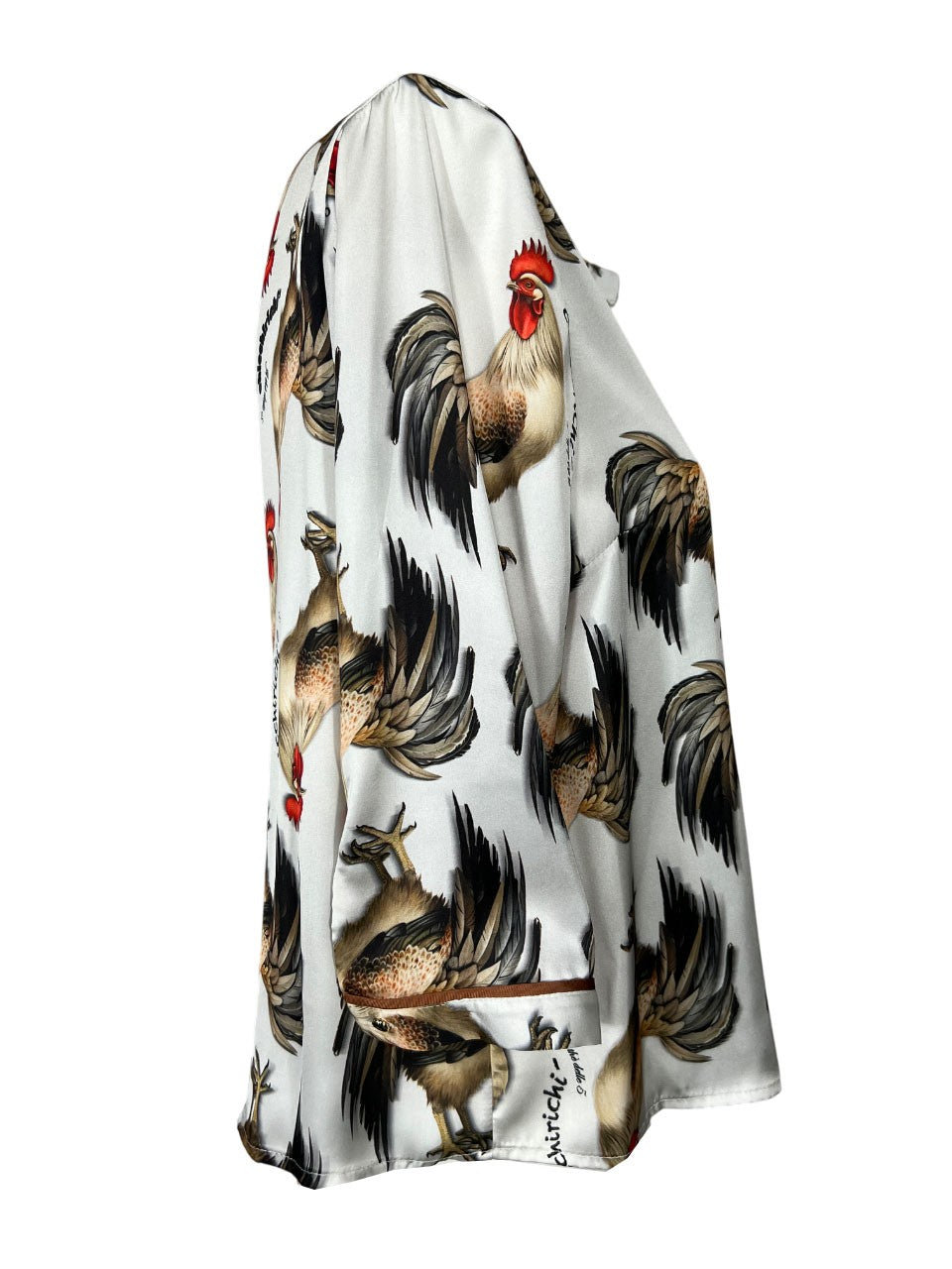 IL THE DELLE 5 camicia donna bianco/beige/rosso SPOON FUNKY GALLO MADE IN ITALY