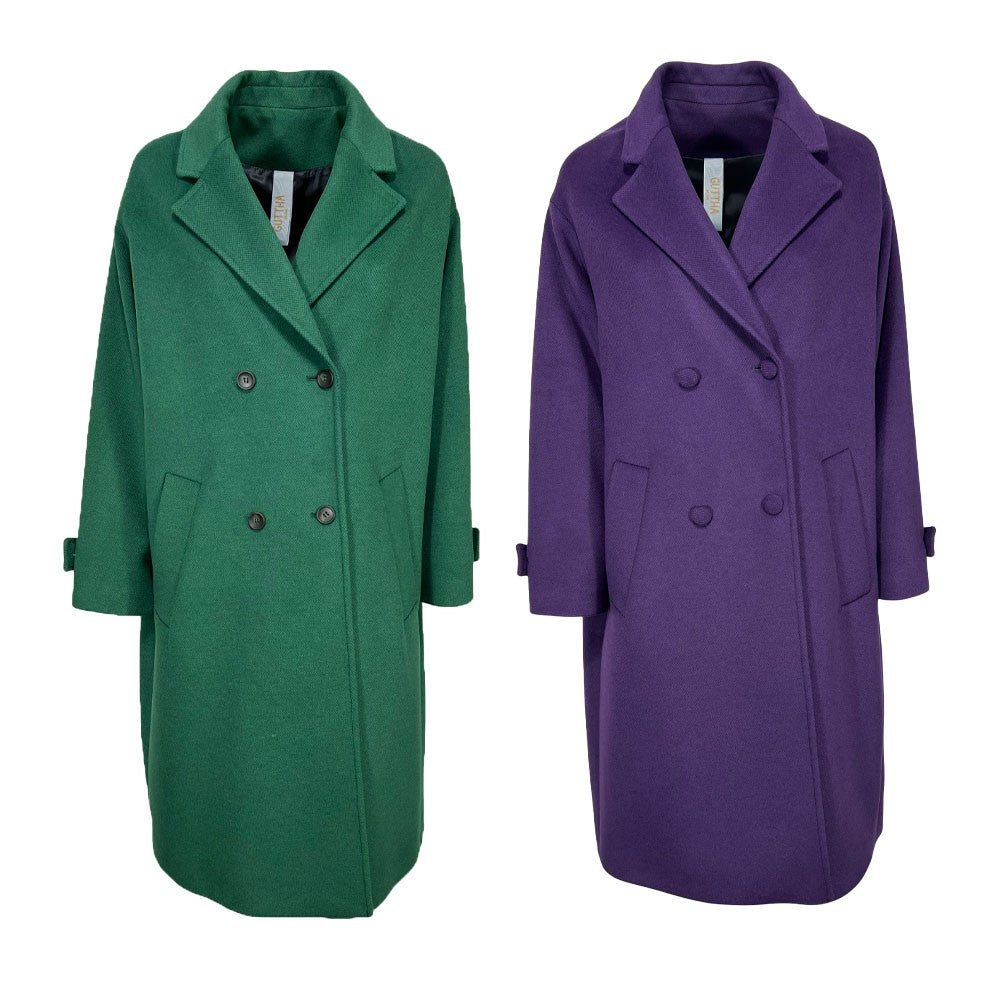 GUTTHA MILANO cappotto donna doppiopetto over GUT24039 MADE IN ITALY