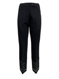 MEIMEIJ pantalone donna trombetta punto milano nero M4IA22 MADE IN ITALY