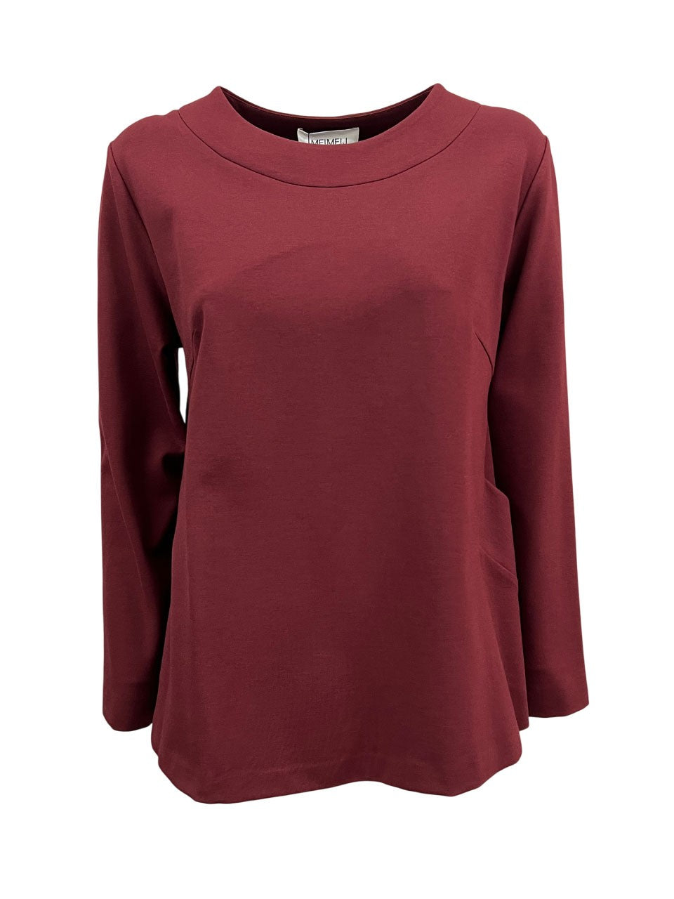 MEIMEIJ blusa donna punto milano bordeaux svasata M4IA00 MADE IN ITALY