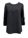MEIMEIJ blusa donna punto milano nera M4IA44 MADE IN ITALY