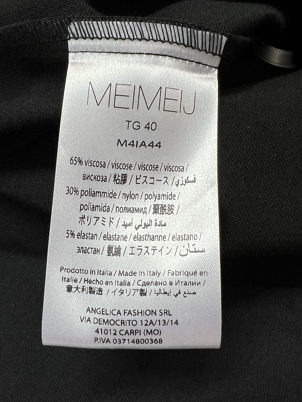 MEIMEIJ blusa donna punto milano nera M4IA44 MADE IN ITALY
