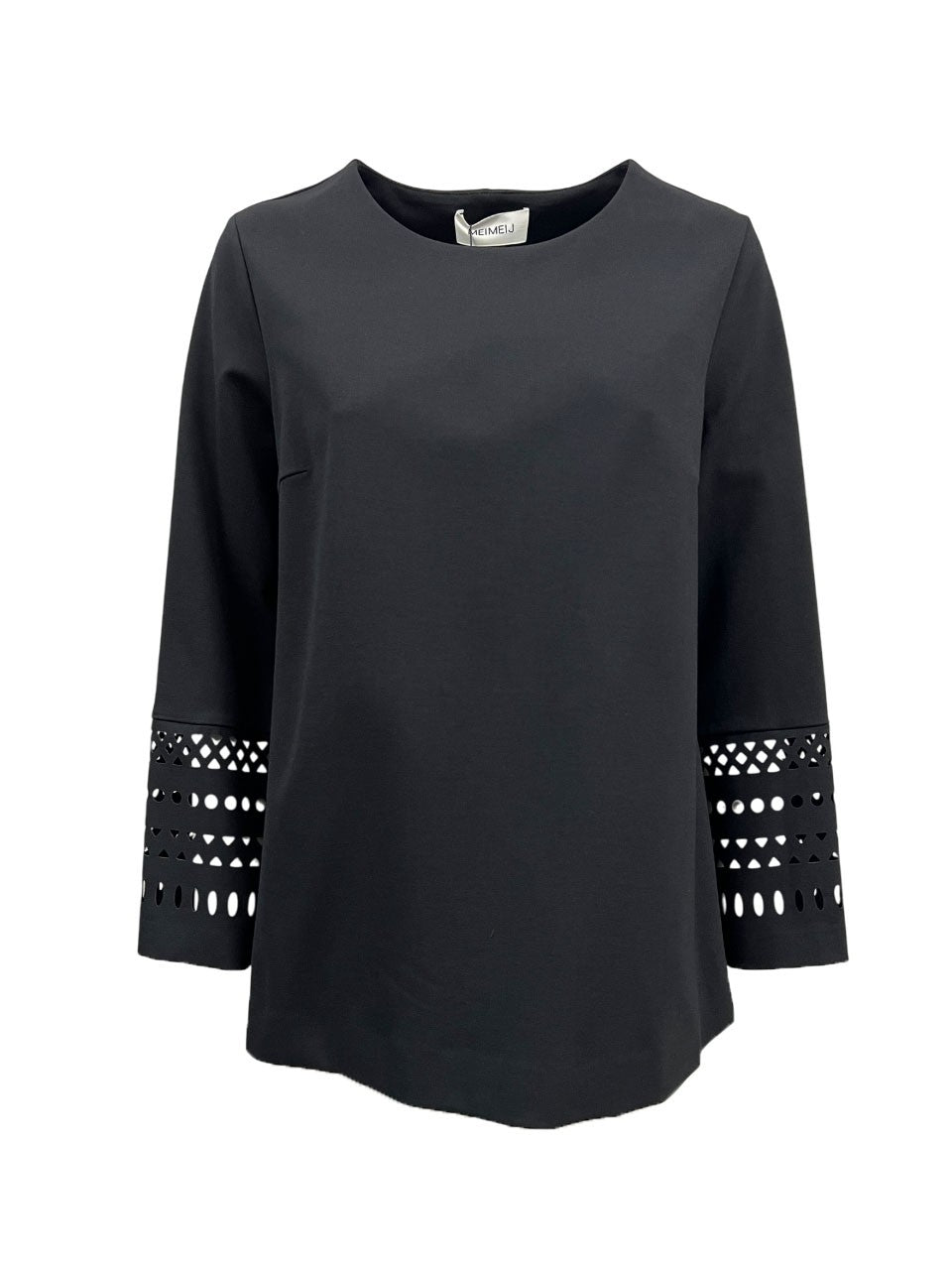 MEIMEIJ blusa donna punto milano nera M4IA21 MADE IN ITALY