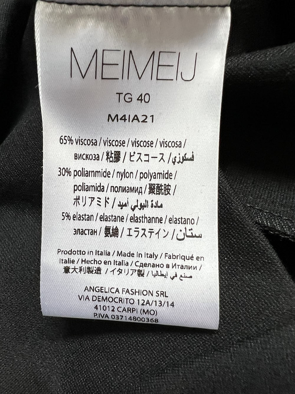 MEIMEIJ blusa donna punto milano nera M4IA21 MADE IN ITALY