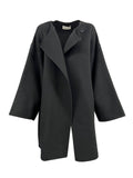 MEIMEIJ cappotto donna nero doppiopetto sfoderato M4IDD4 100% lana