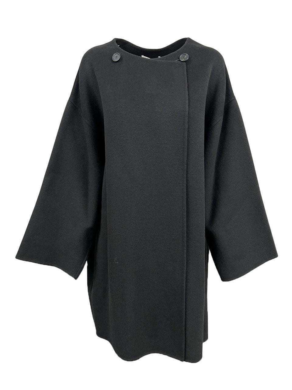 MEIMEIJ cappotto donna nero doppiopetto sfoderato M4IDD4 100% lana