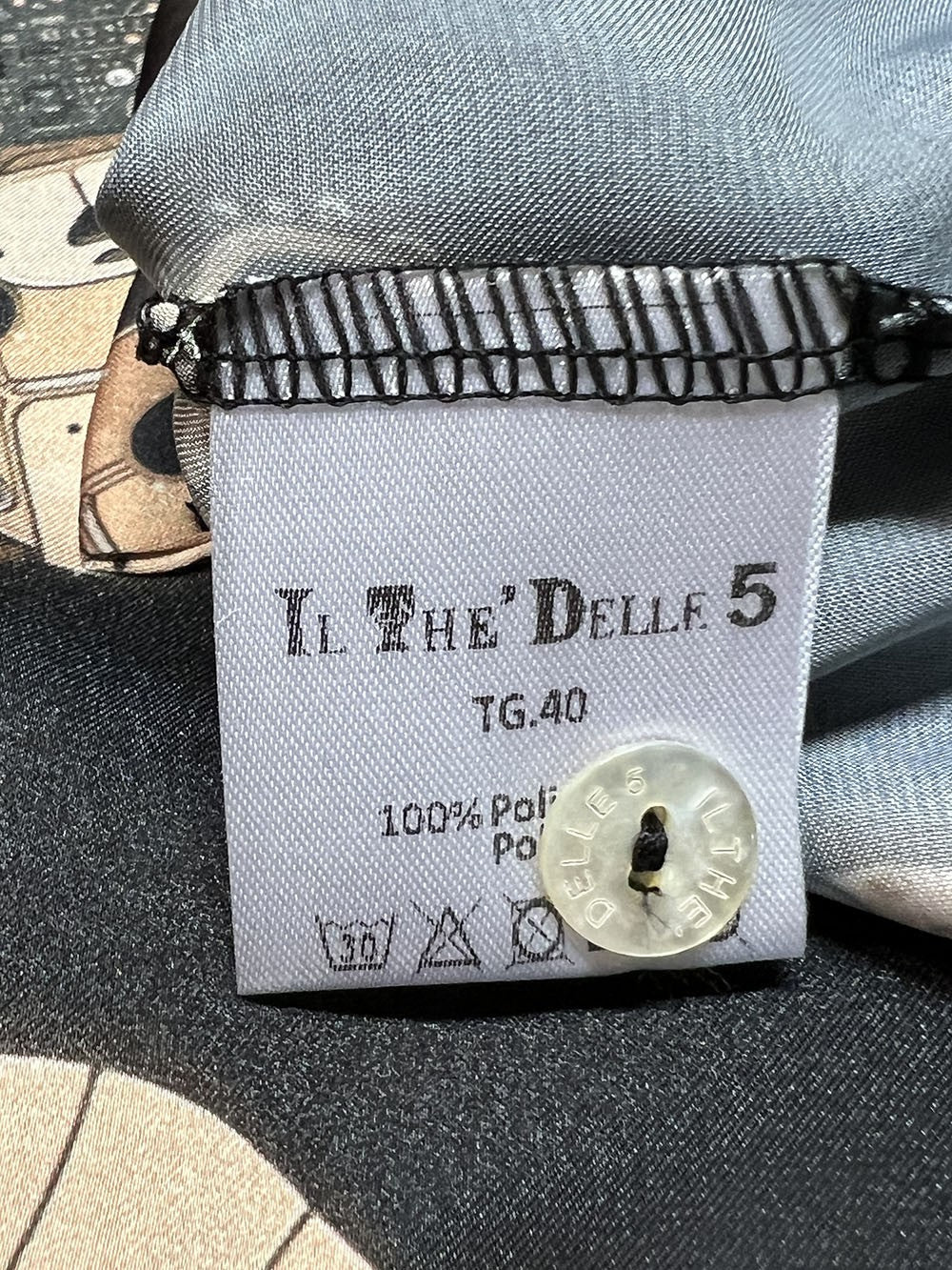 IL THE DELLE 5 camicia donna nero/beige SPOON CYBER BEAR MADE IN ITALY