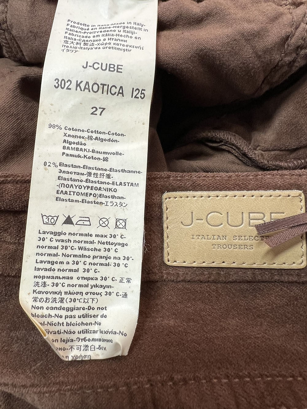 J-CUBE pantalone donna modello jeans velluto liscio 302 KAOTICA MADE IN ITALY