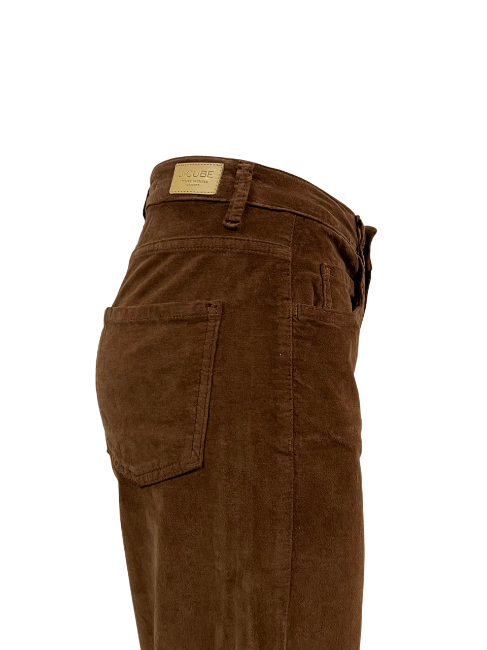 J-CUBE pantalone donna modello jeans velluto liscio 302 KAOTICA MADE IN ITALY