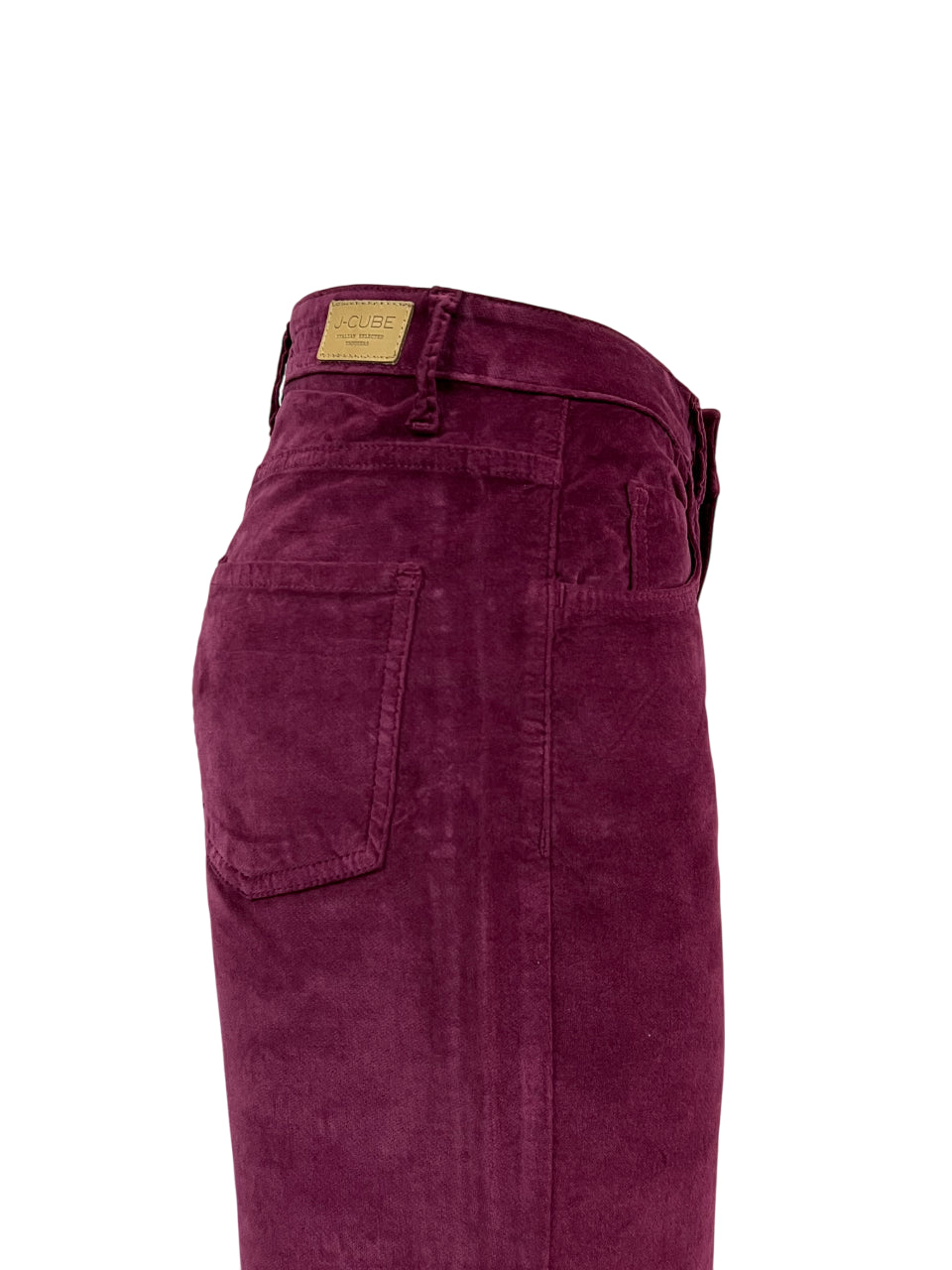 J-CUBE pantalone donna modello jeans velluto liscio 302 KAOTICA MADE IN ITALY