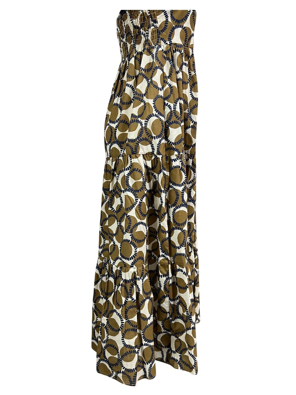 THE ABITO MILANO abito donna in cotone cuoio/blu AB45MS  MADE IN ITALY