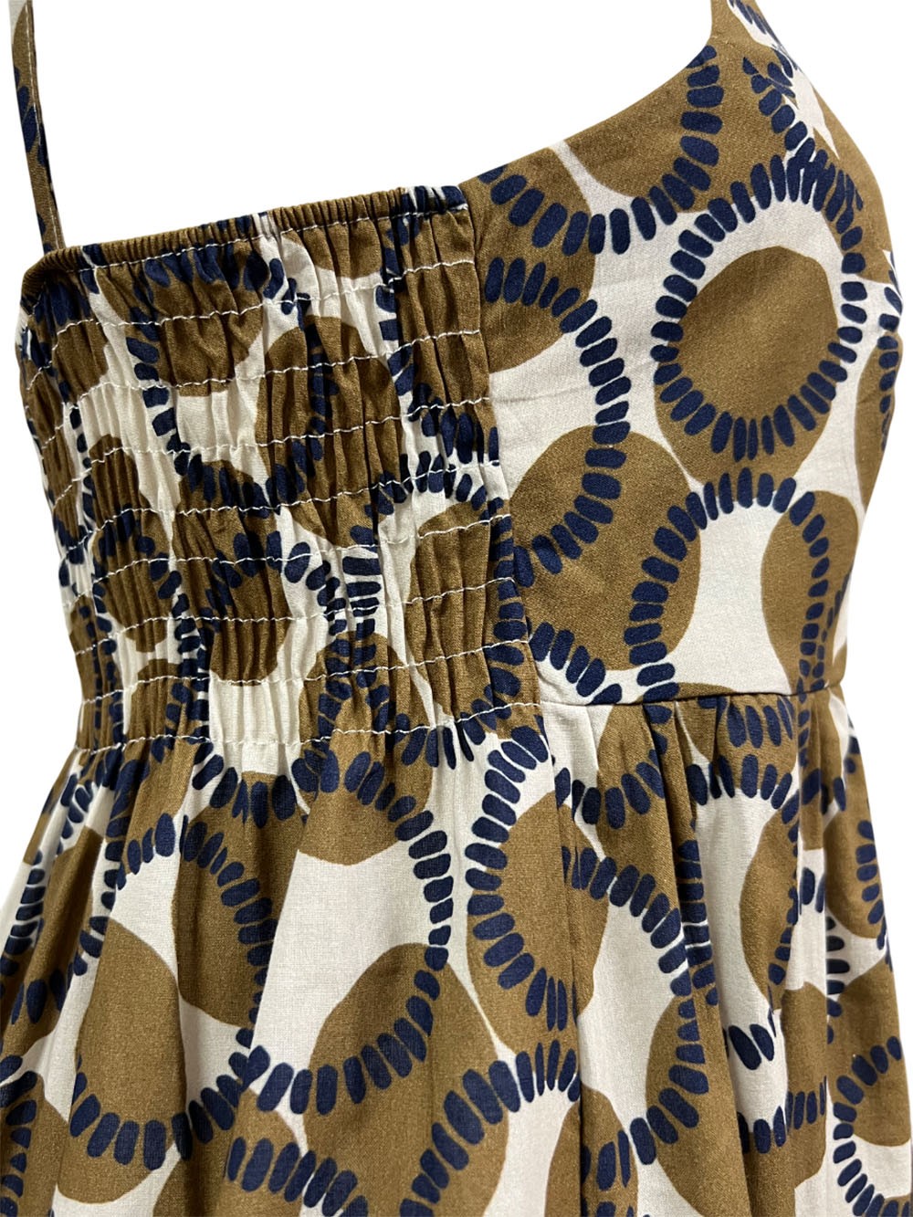 THE ABITO MILANO abito donna in cotone cuoio/blu AB45MS  MADE IN ITALY