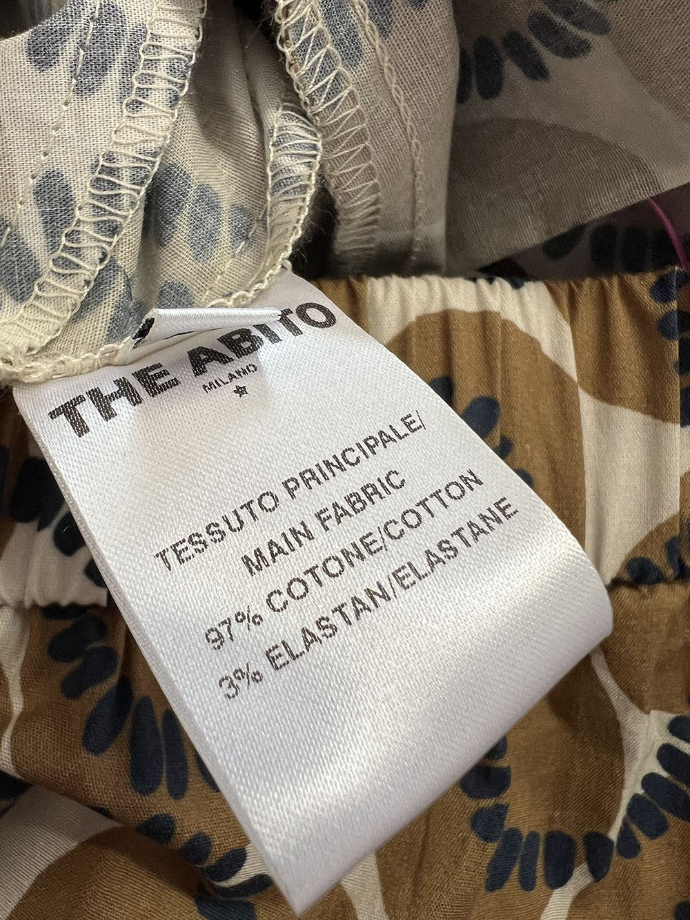 THE ABITO MILANO abito donna in cotone cuoio/blu AB45MS  MADE IN ITALY