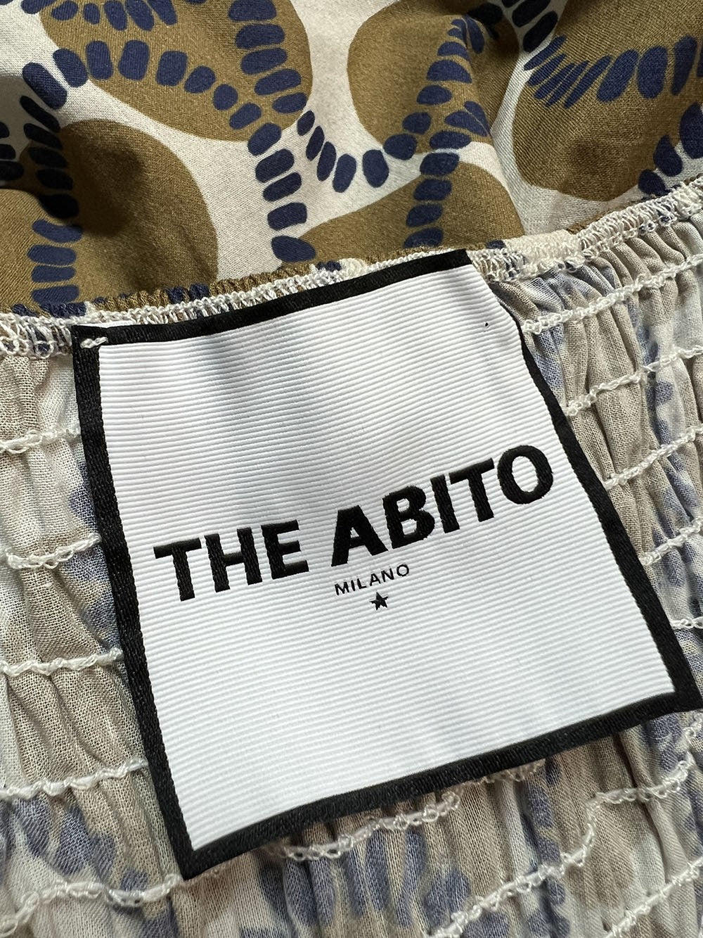 THE ABITO MILANO abito donna in cotone cuoio/blu AB45MS  MADE IN ITALY