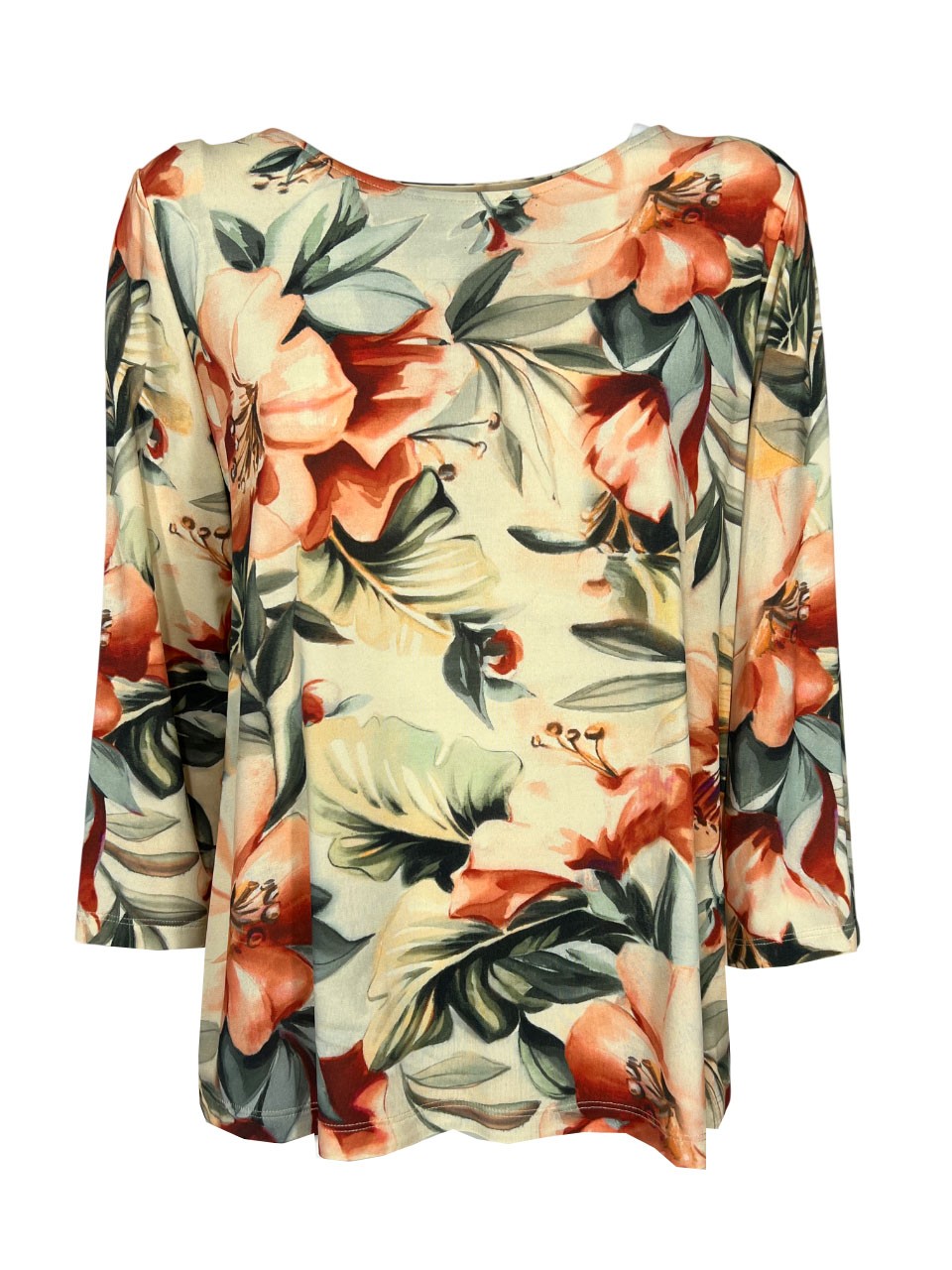 THE ABITO MILANO maglia donna jersey viscosa beige multicolor BL38JS MADE IN ITALY