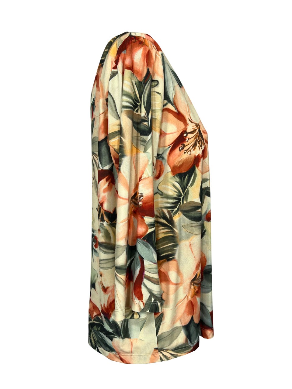 THE ABITO MILANO maglia donna jersey viscosa beige multicolor BL38JS MADE IN ITALY