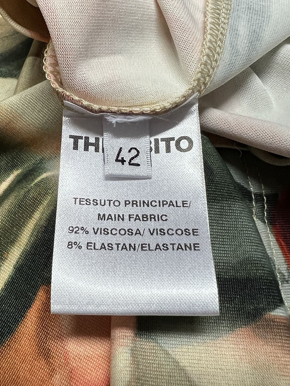 THE ABITO MILANO maglia donna jersey viscosa beige multicolor BL38JS MADE IN ITALY