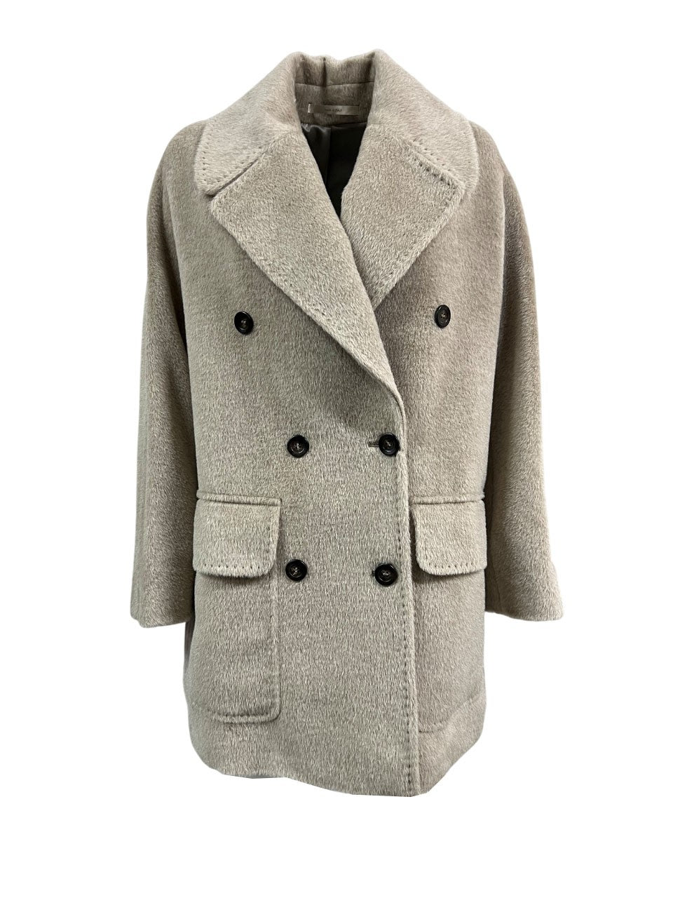 NORMEET Giaccone Donna Doppiopetto Cachat 400-ALPACA – 70% Alpaca 30% Lana – Made in Italy