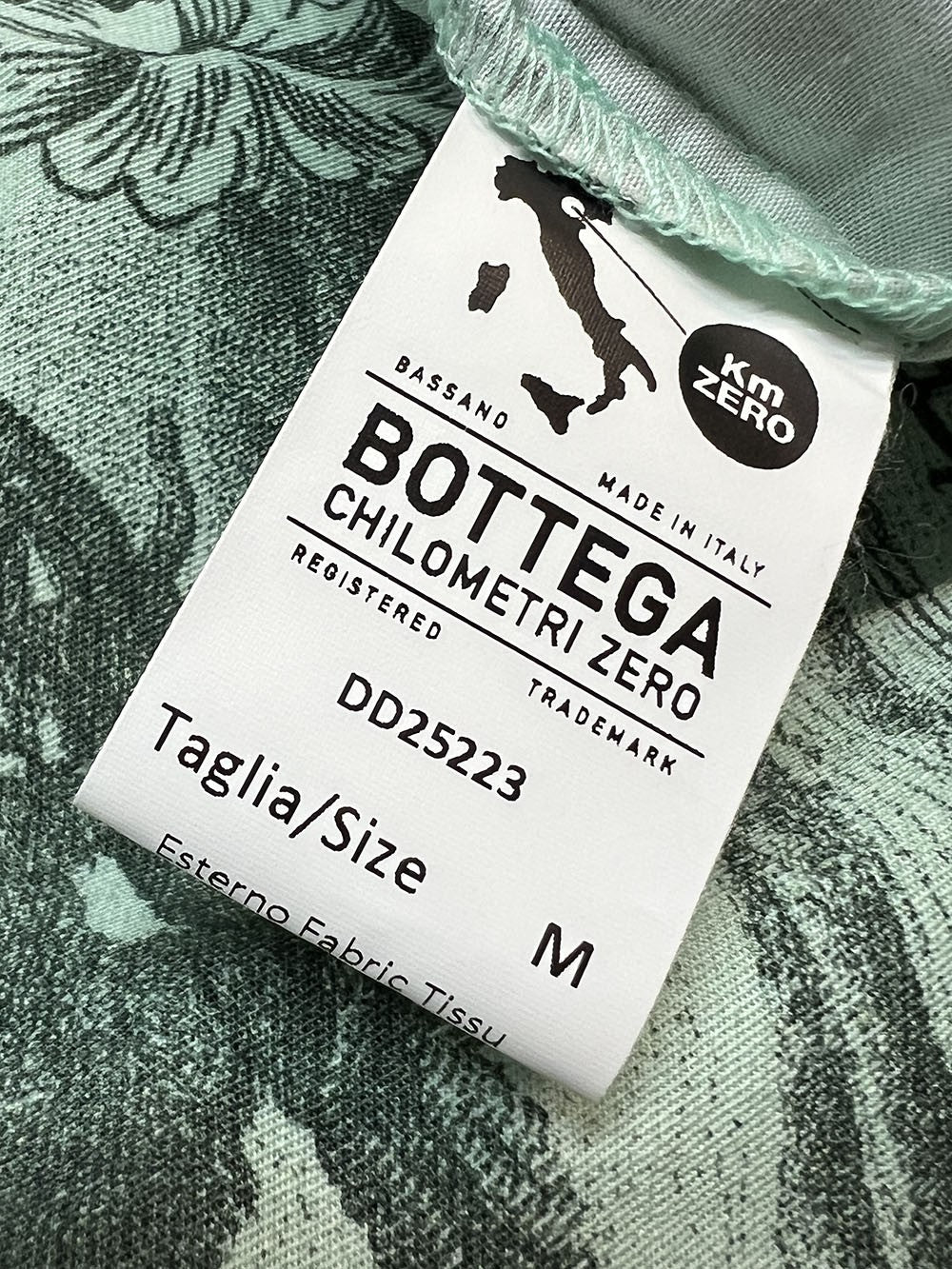 4.10 by BottegaChilometriZero Camicia Verde Fantasia Vittoriana DD25224 Made in Italy