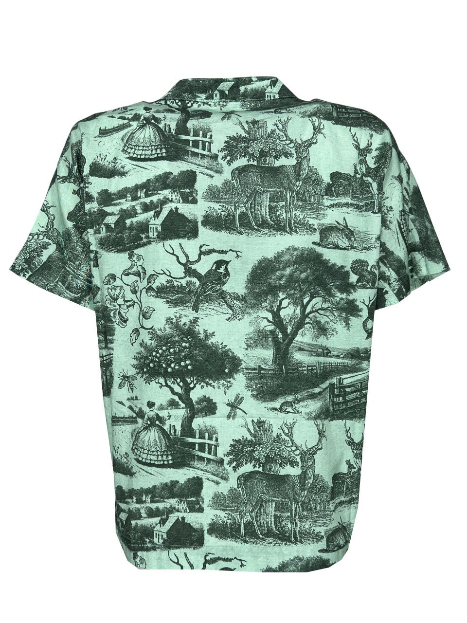 4.10 by BottegaChilometriZero Camicia Verde Fantasia Vittoriana DD25224 Made in Italy