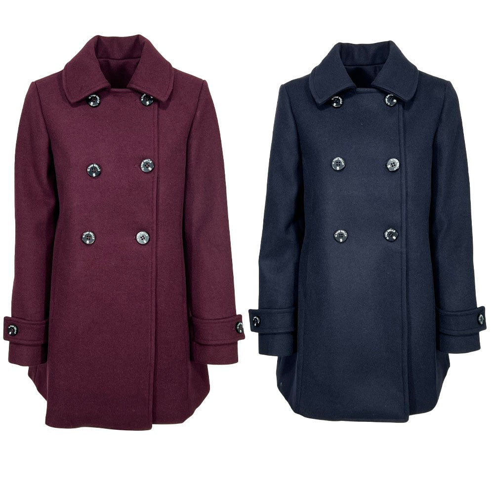 IL THE DELLE 5 Giaccone Donna Doppiopetto JADEN 77 Bordeaux o Blu – Fodera Fantasia – Made in Italy