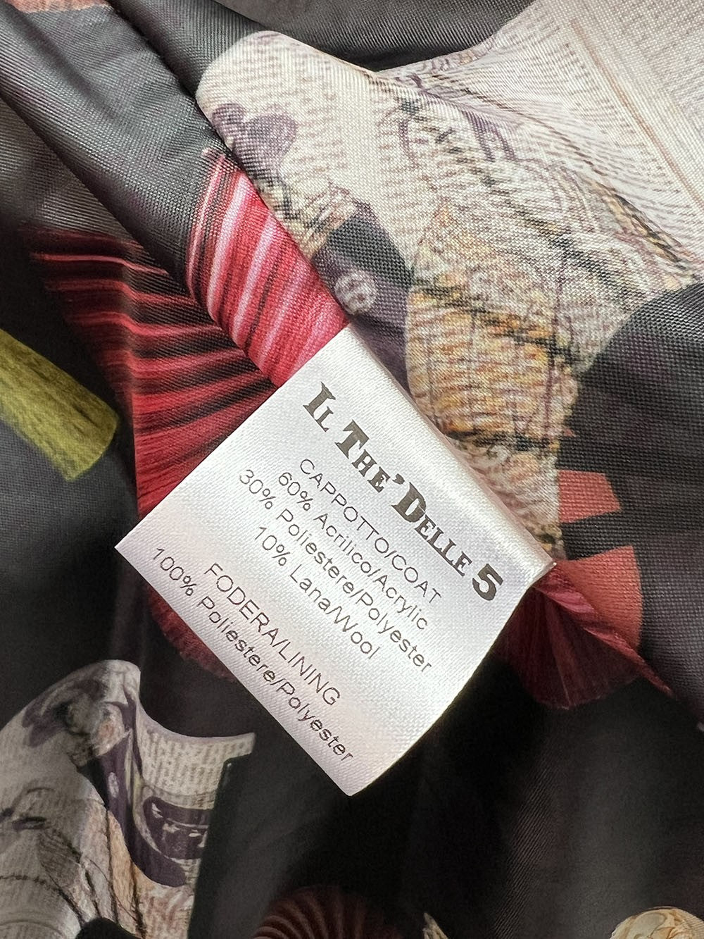 IL THE DELLE 5 Giaccone Donna Doppiopetto JADEN 77 Bordeaux o Blu – Fodera Fantasia – Made in Italy