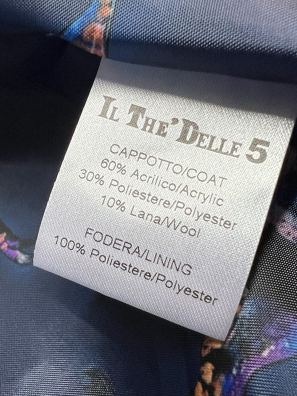 IL THE DELLE 5 Giaccone Donna Doppiopetto JADEN 77 Bordeaux o Blu – Fodera Fantasia – Made in Italy