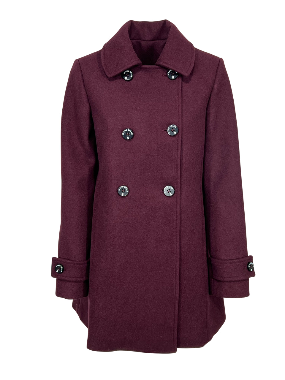 IL THE DELLE 5 Giaccone Donna Doppiopetto JADEN 77 Bordeaux o Blu – Fodera Fantasia – Made in Italy