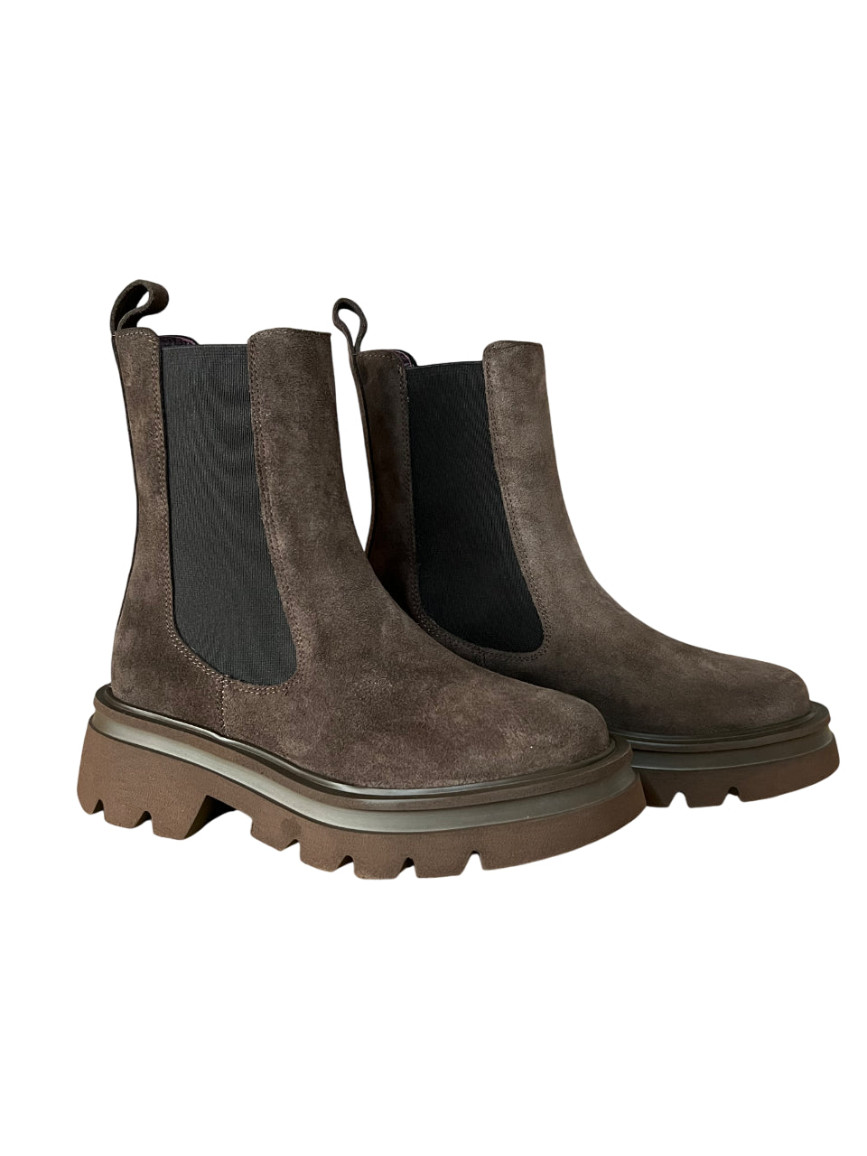 LORENZO MARI Stivale Basso Donna Camoscio Marrone Elastico Laterale CARLOTTA