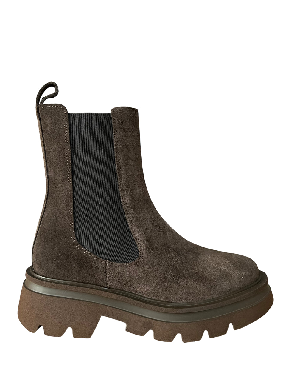 LORENZO MARI Stivale Basso Donna Camoscio Marrone Elastico Laterale CARLOTTA