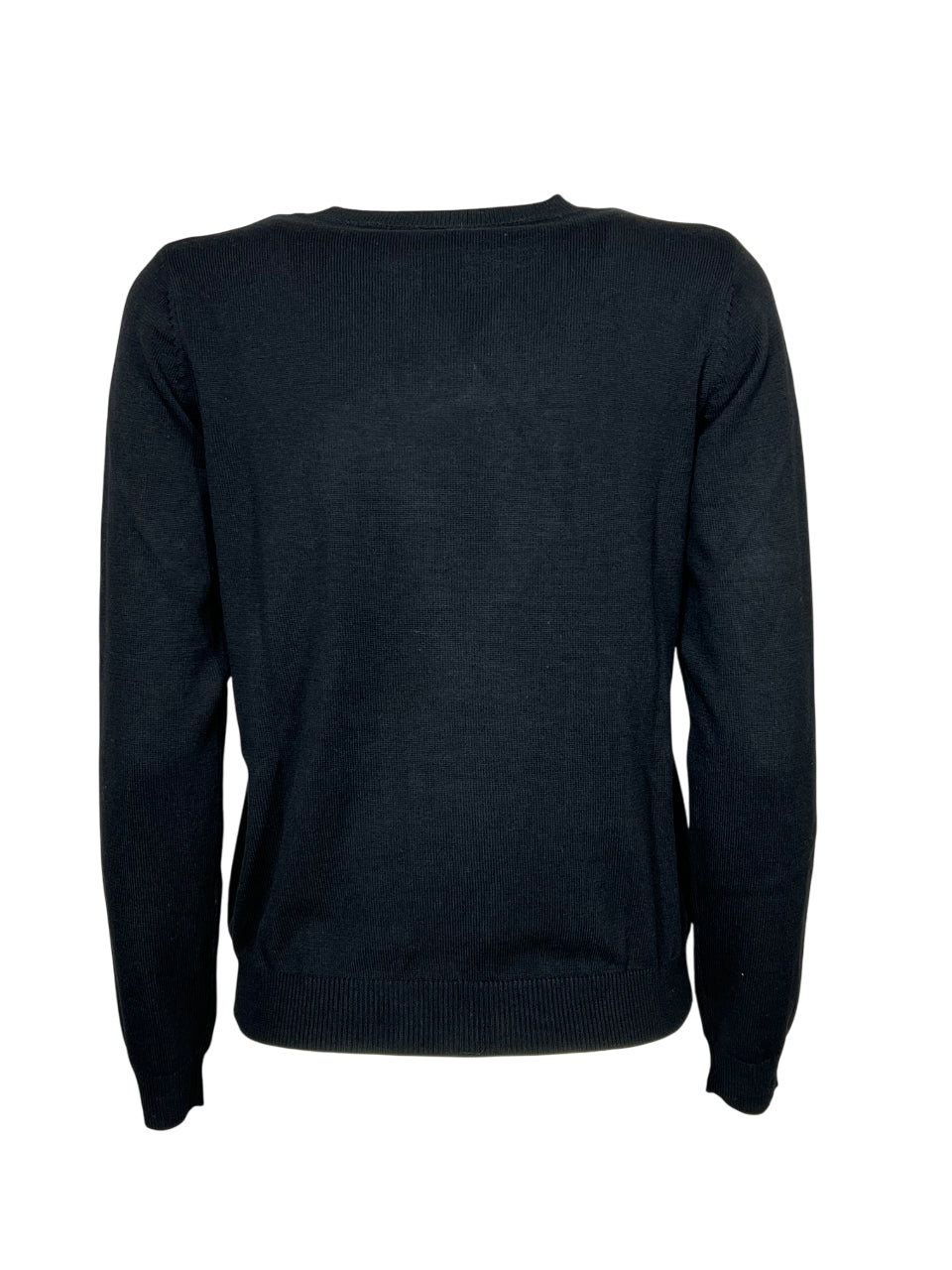 IL THE DELLE 5 Maglia Donna Girocollo Nera Ricamo Cuore Perline LISA HEART