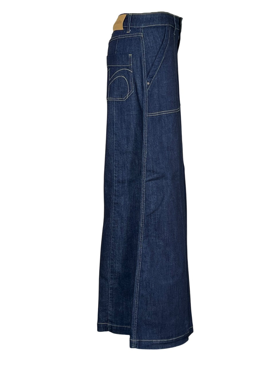 NOIR 'N' BLEU Jeans Donna Pantagonna Denim Scuro Vita Alta FABIEN 43 Made in Italy