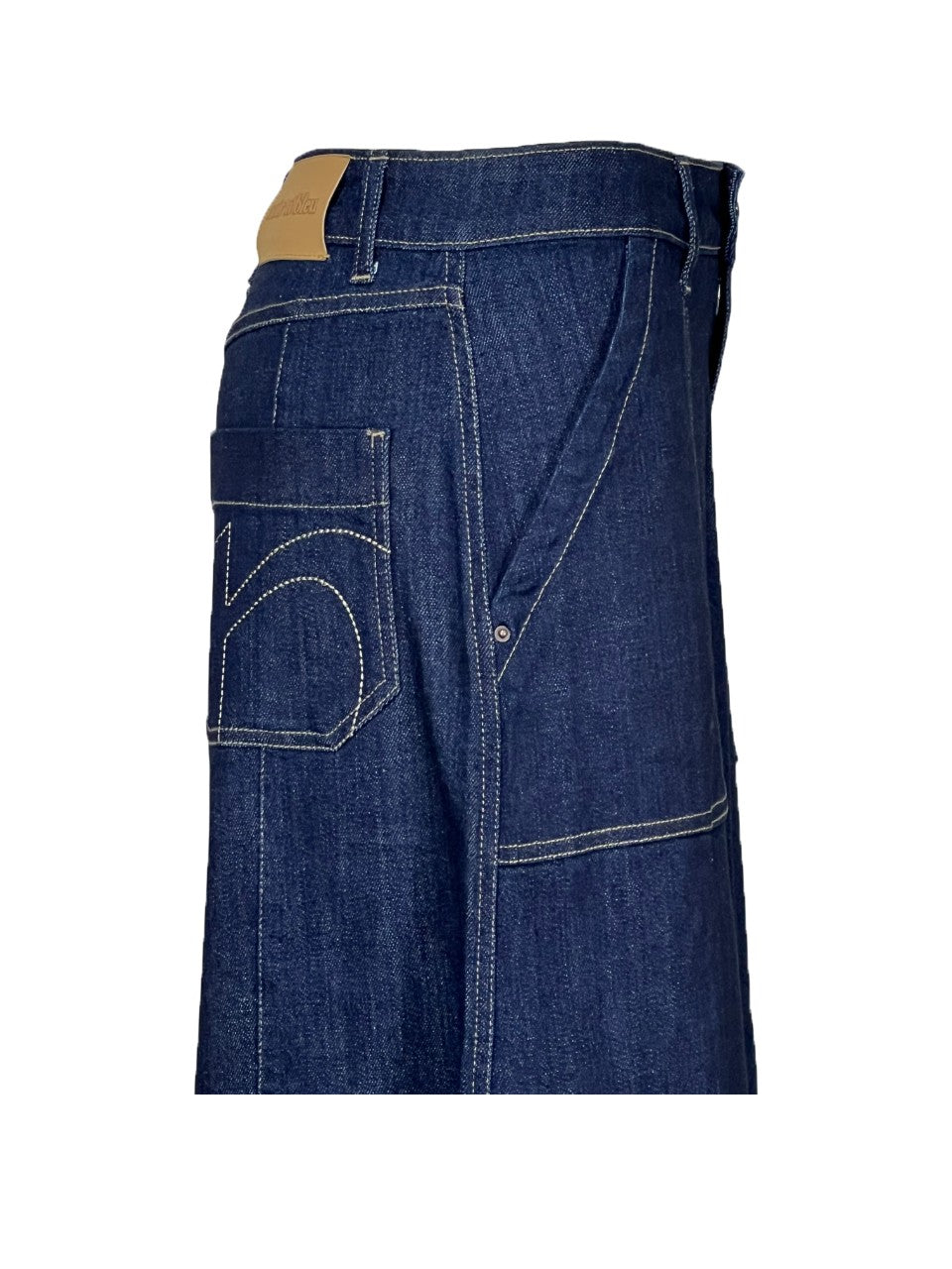 NOIR 'N' BLEU Jeans Donna Pantagonna Denim Scuro Vita Alta FABIEN 43 Made in Italy