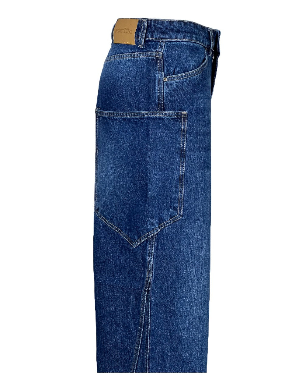 NOIR 'N' BLEU Jeans Donna Baggy Denim Stone Washed Vita Alta MIA L311 Made in Italy