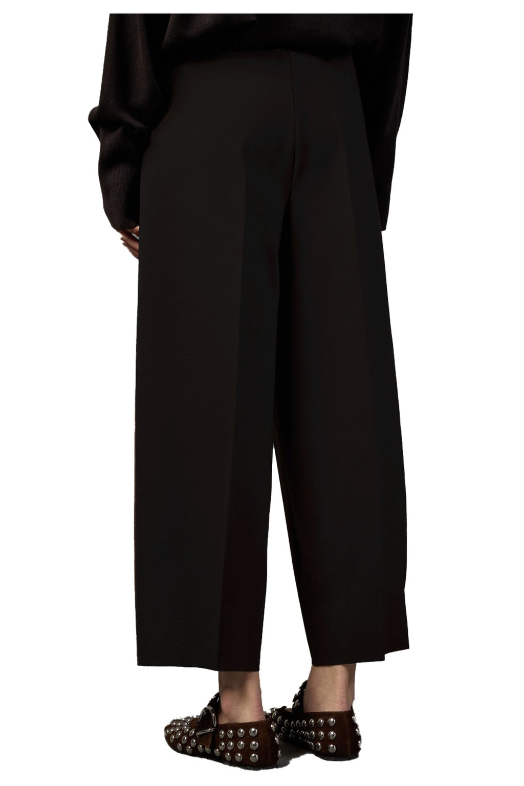 LIVIANA CONTI Pantalone Donna Punto Milano Cropped Gamba Ampia L5WI52 Made in Italy