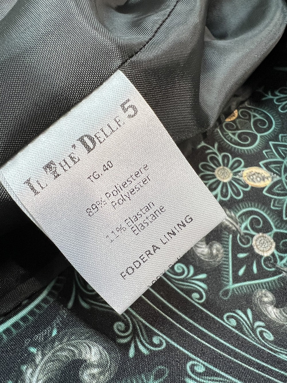 IL THE DELLE 5 Giacca Donna Fantasia Nero Verde 1 Bottone DASHA BANDANA Made in Italy